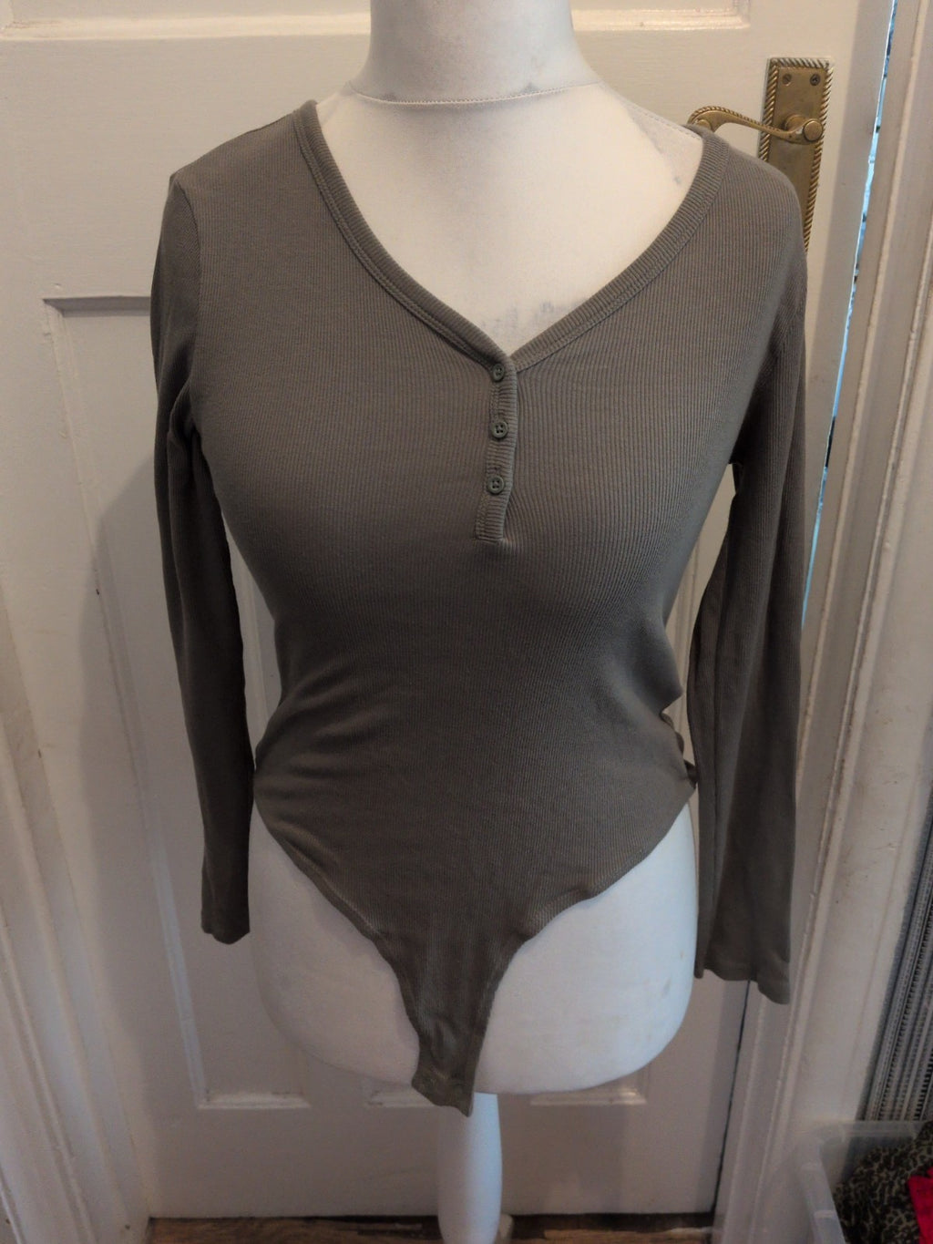 Ladies Primark Long Sleeve Green Bodysuit