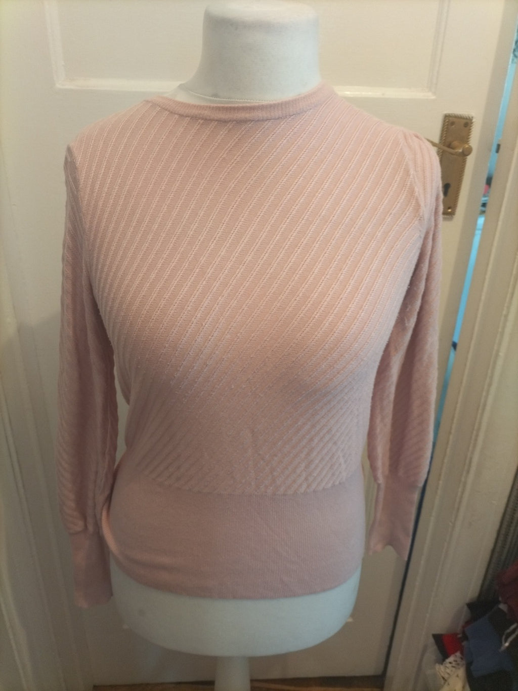 Ladies M&S Collection Size 10 Pink Textured Long Sleeved Round Neck Jumper...