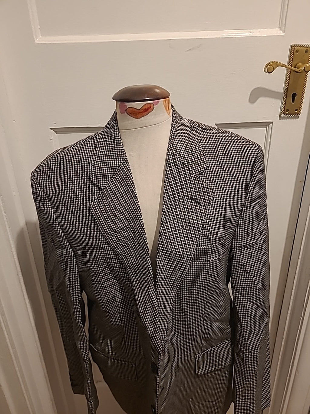 Mens Burton Size 42S Black/Ivory Padded Lined Blazer