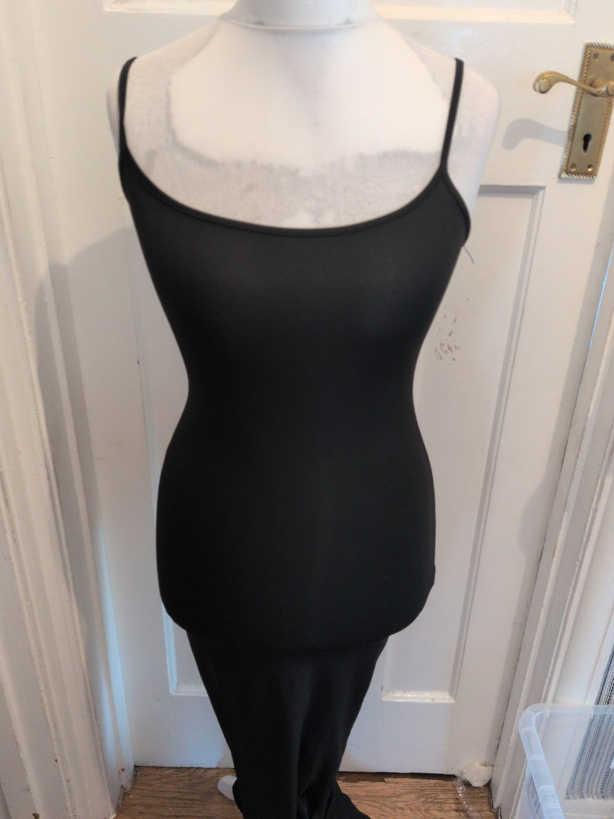 Small Black Long Length Sleeveless Dress Pencil