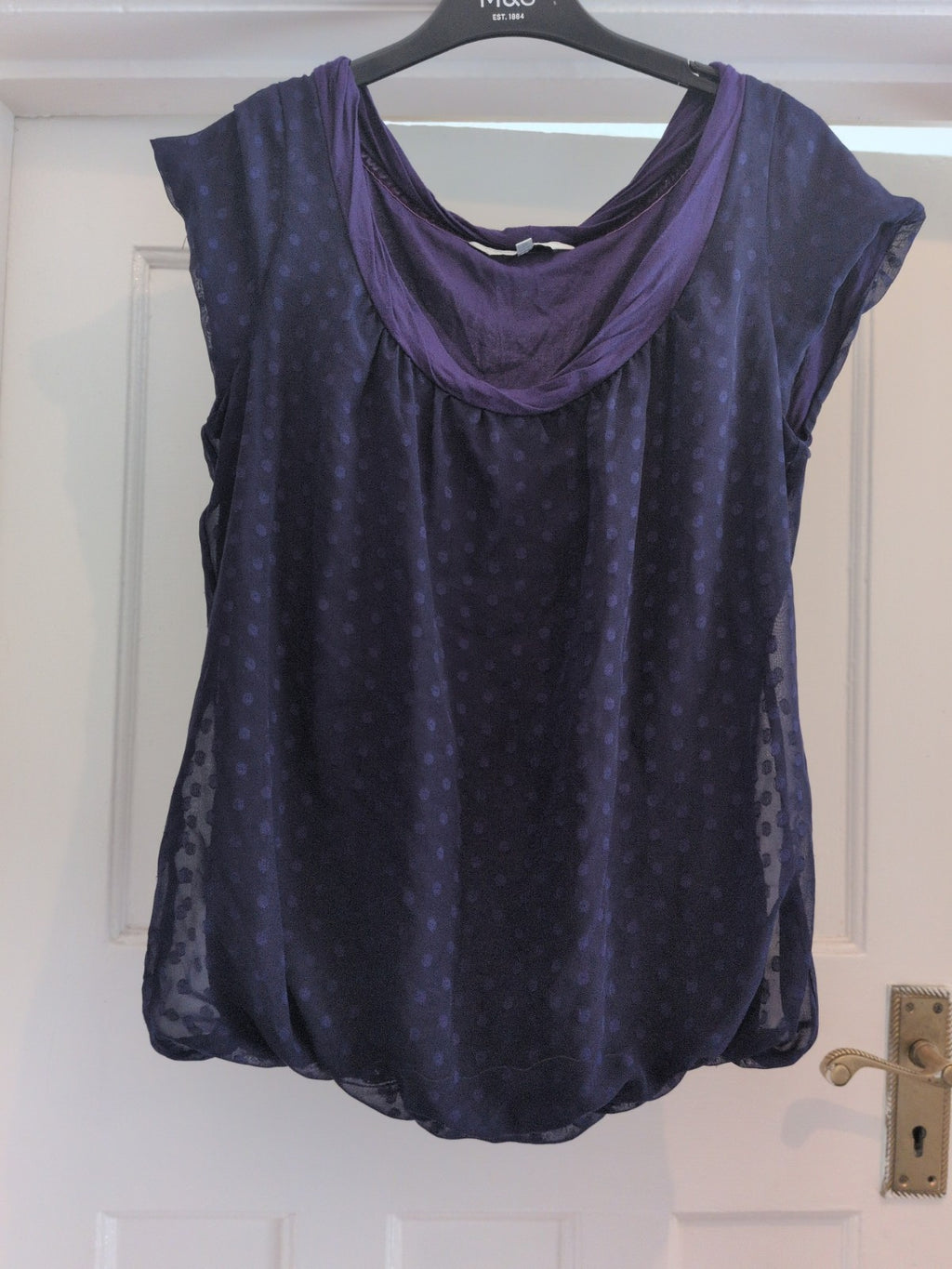 Rocha John Rocha 12 Purple Spot Sleeveless Blouse
