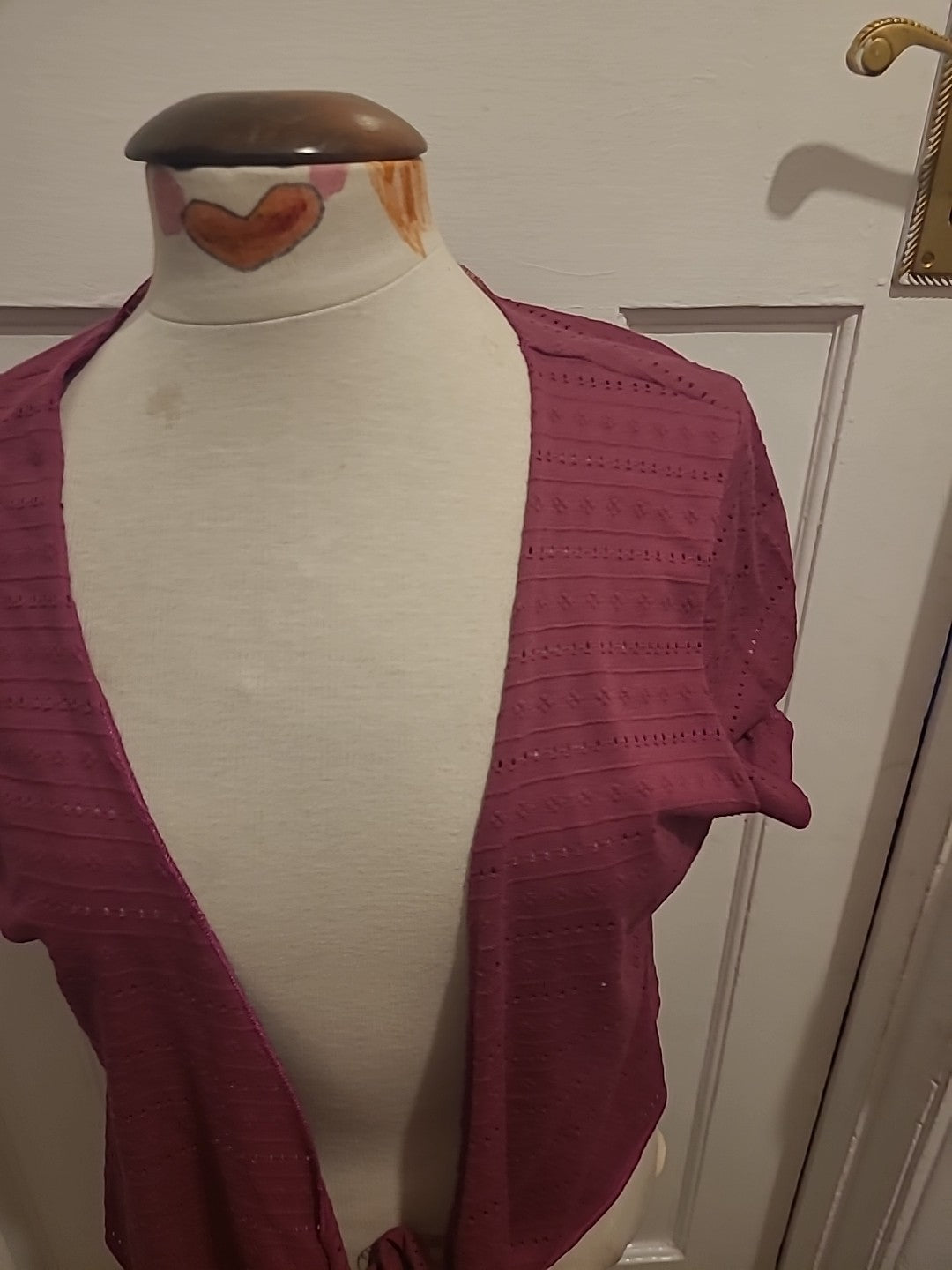 Ladies Per Una Size 16 Purple Short Sleeved V Neck Blouse