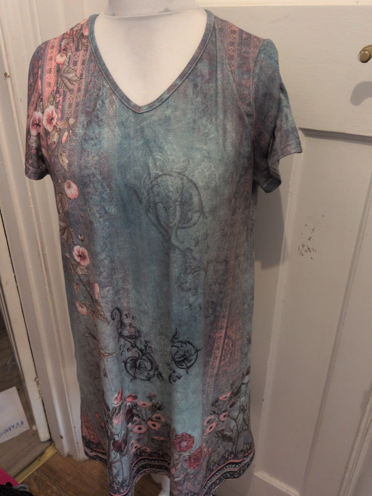 Large Multicoloured Aztec Short Sleeve Dress