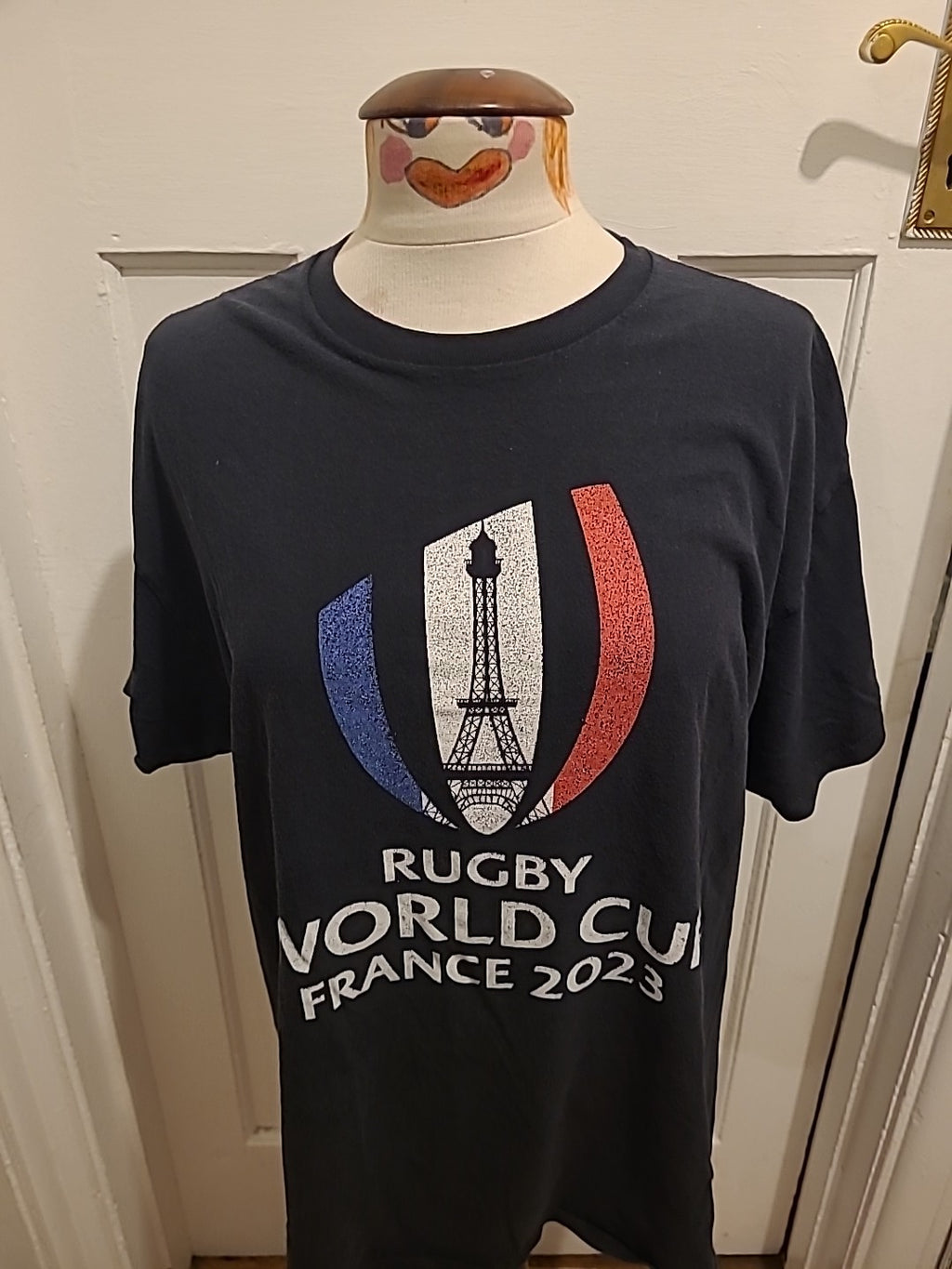 Mens Size XL Ruby World Cup France 2023 Navy Short Sleeve T-shirt