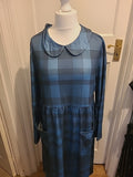 Ladies Size XL Navy Toned Long Sleeved Long Length Dress