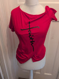 Medium Red Print Short Sleeve T-shirt Ladies