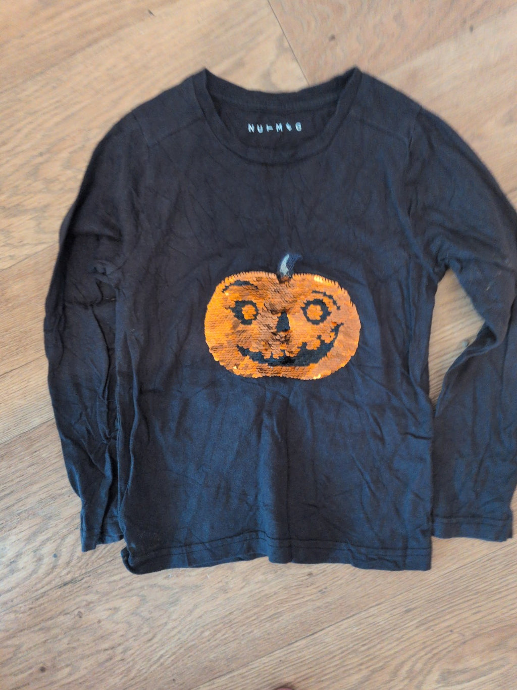Nutmeg 4-5 Years Black Sequin Halloween Long Sleeve T-shirt