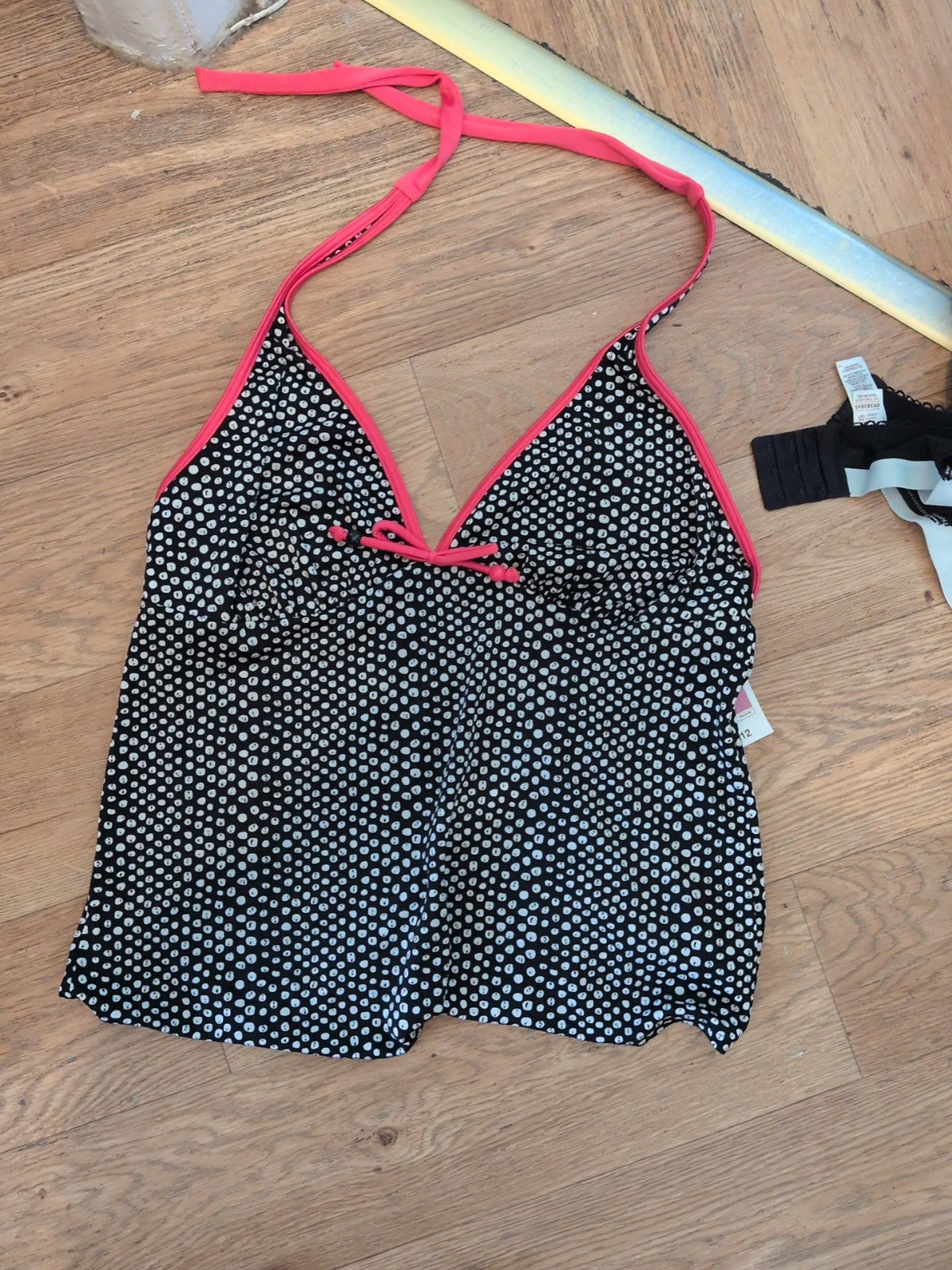 Brand New Marks And Spencer 22 Black White And Pink Swim Top
