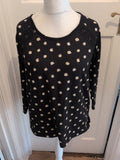 Ladies Bonmarche 16 Black Spot Long Sleeve Jumper