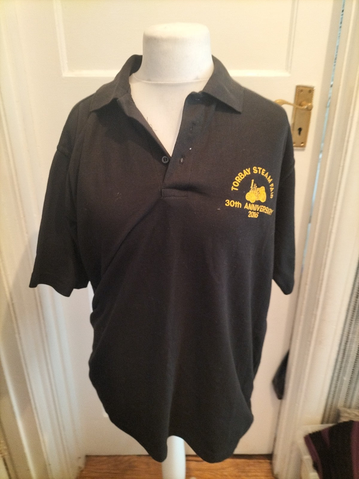Uneek XL Black Torbay Steam Fair 2016 Black Polo