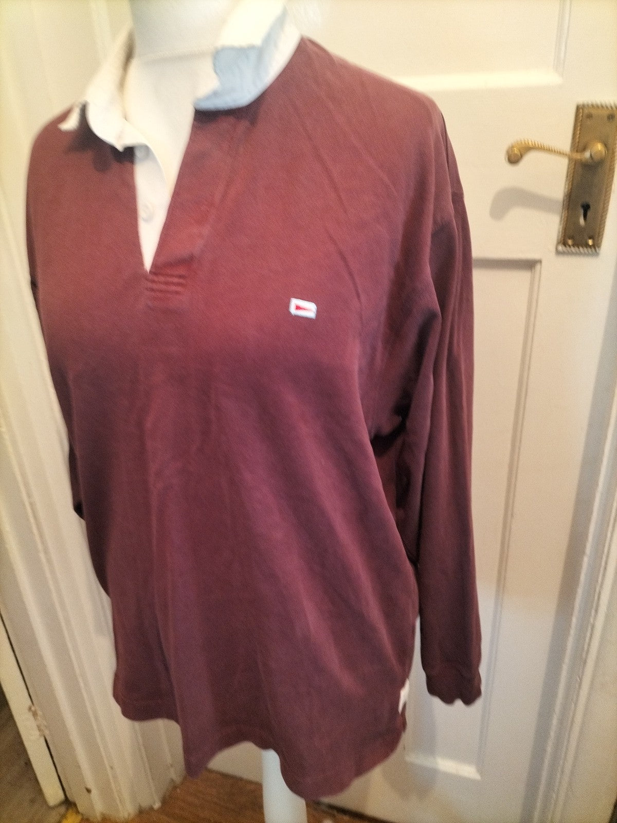 Mens Blue Harbour Size Small Berry Long Sleeved Polo