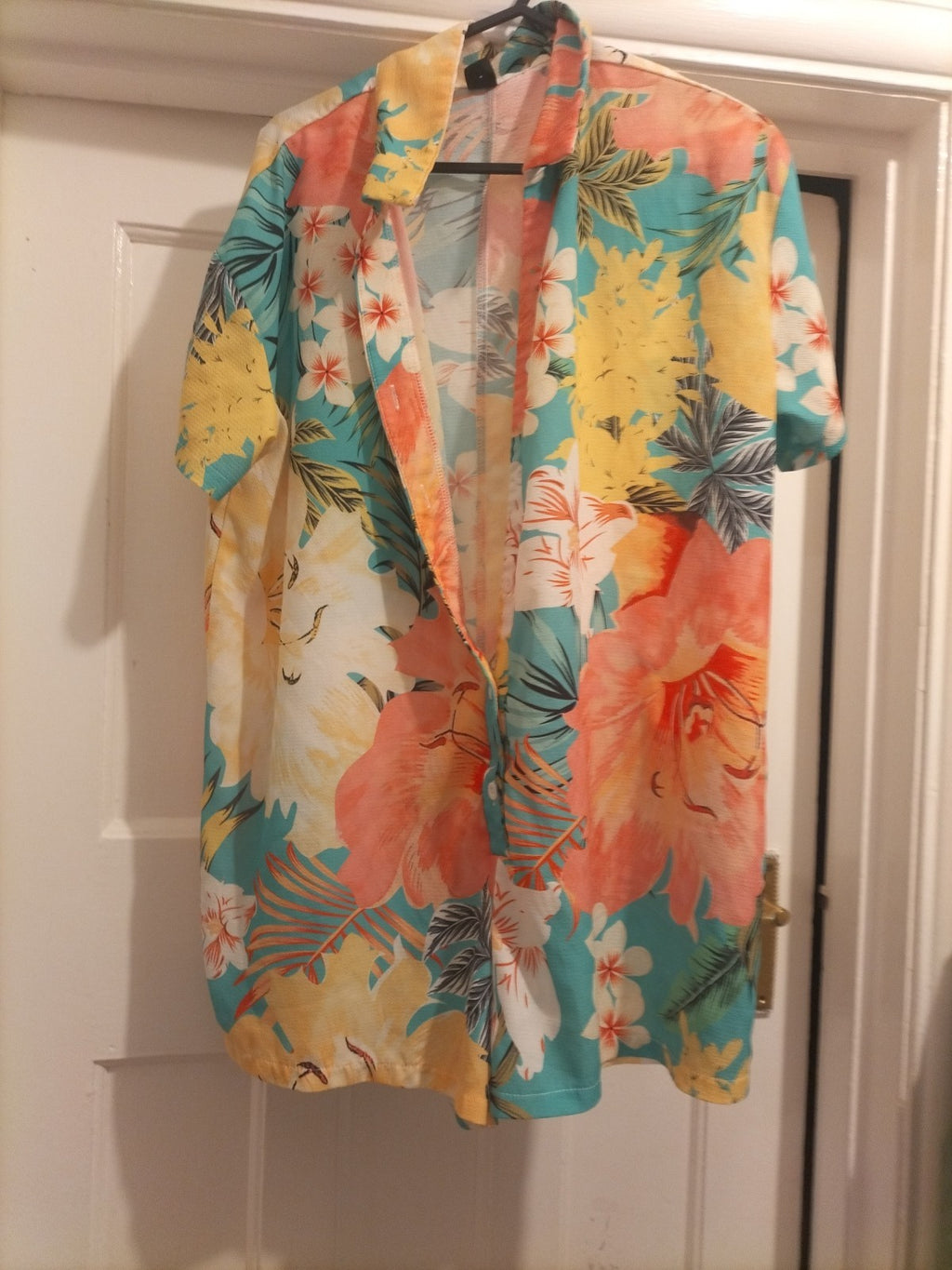 Mens Shein Size Small Multicoloured Floral Short Sleeved Bodysuit