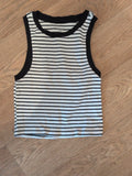 Primark XS Rib Crop Vest Stripe