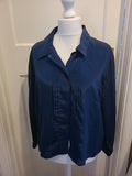 Ladies Compliements Size 38 Long Sleeved Navy Blouse