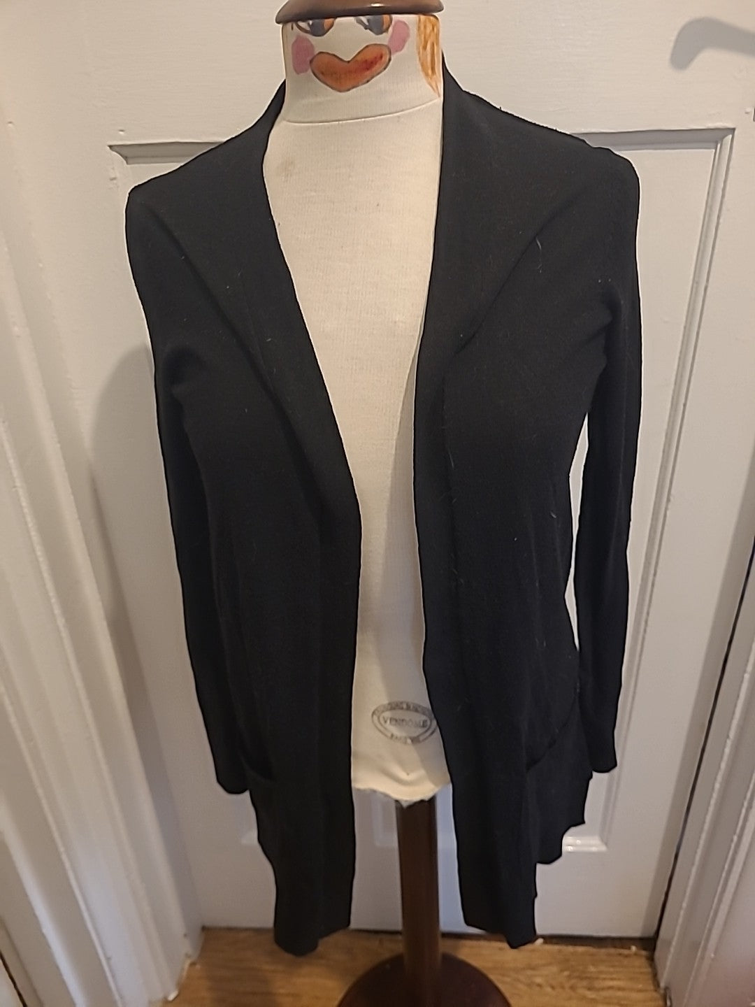 Ladies F&F Size 8 Black Long Sleeved Cardigan