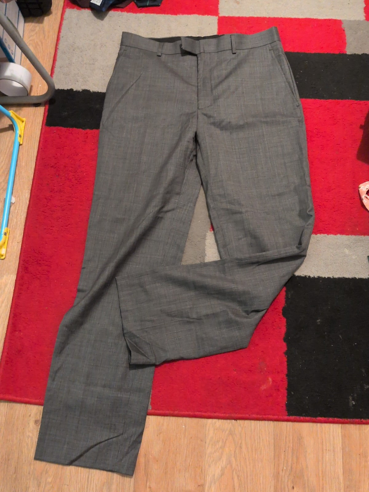 Mens Size 34x31.5 Grey Smart Trousers