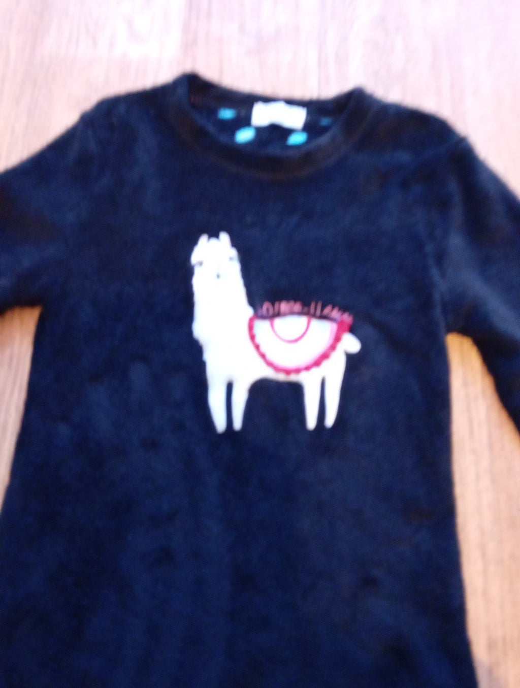 Ladies Love To Lounge Size 4 Black Llama Pyjama Jumper