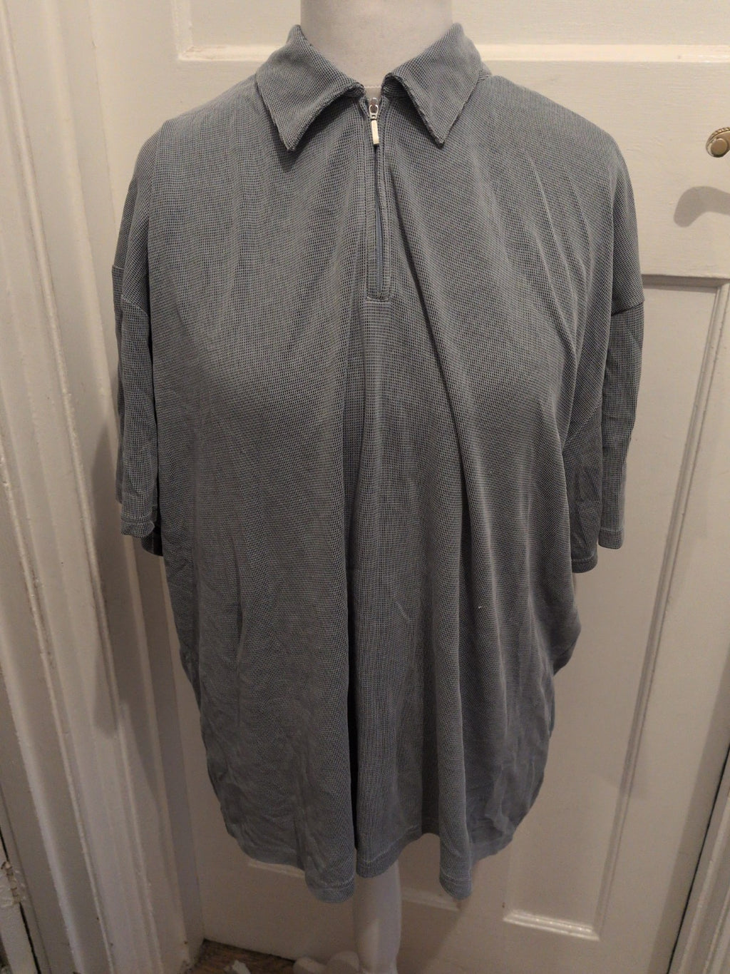 Next 2XL Blue Pattern Short Sleeve Polo Shirt