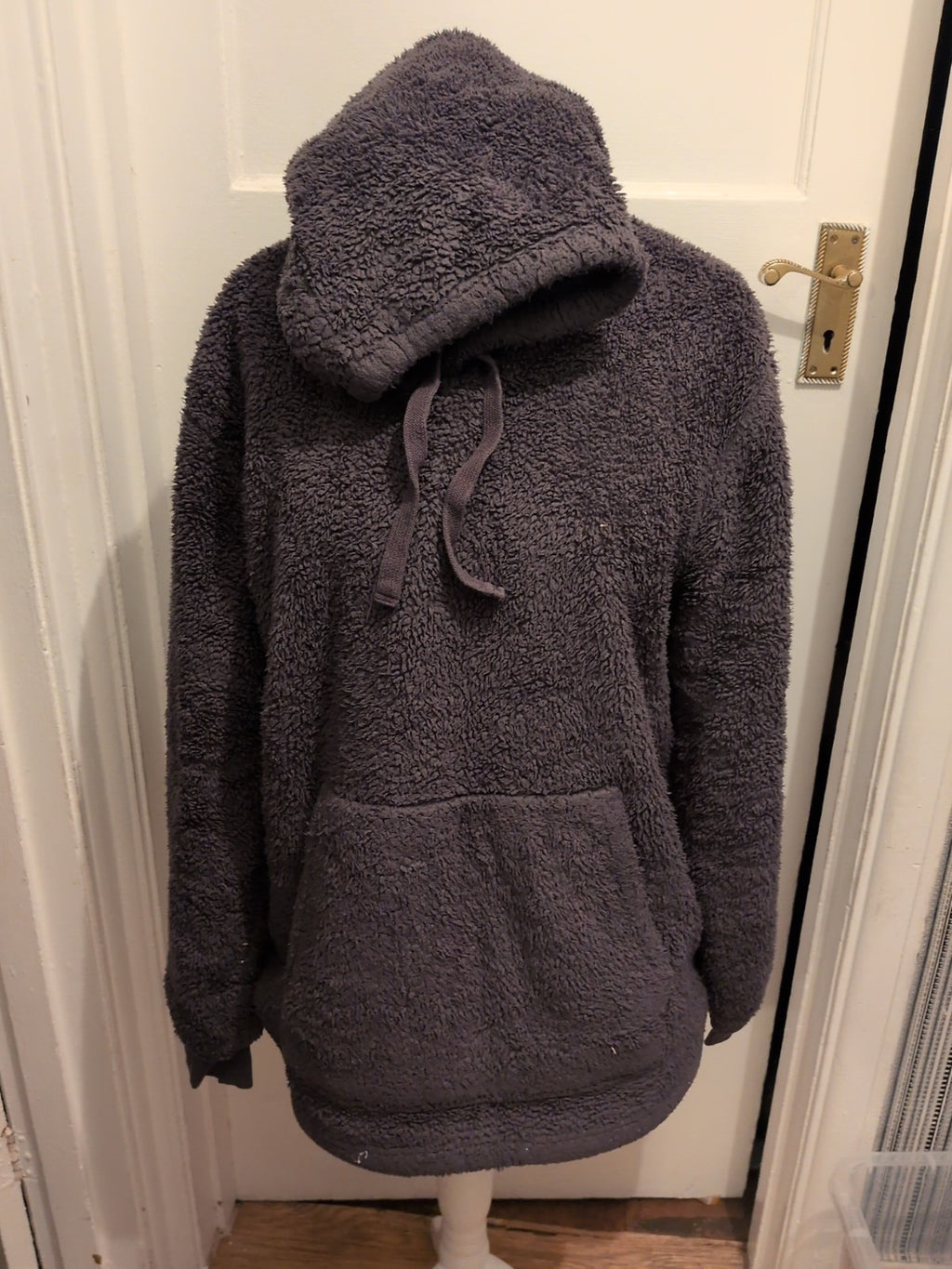 Next XL Grey Fluffy Hooded Pyjama Top