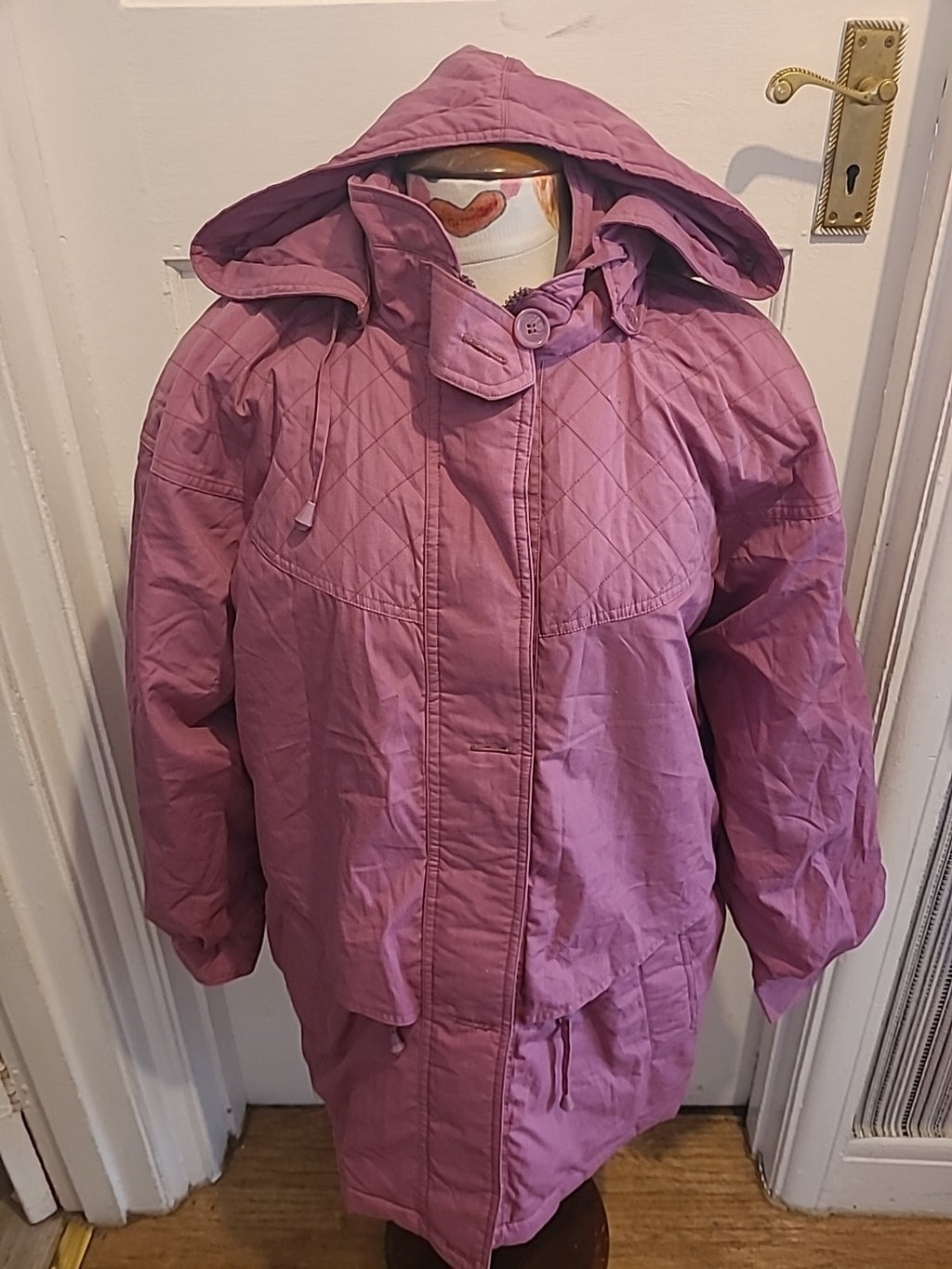 Ladies Casual Style Size 14-16 Pink Lined Zip Through Coat
