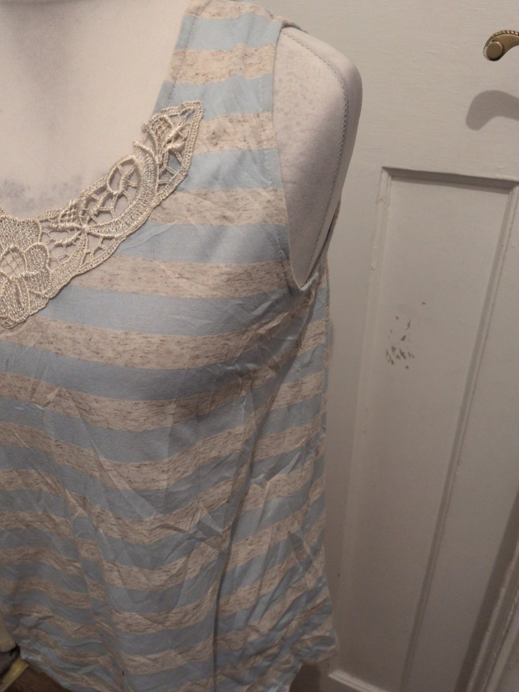 George 12 Grey Blue Stripe T-shirt Sleeveless