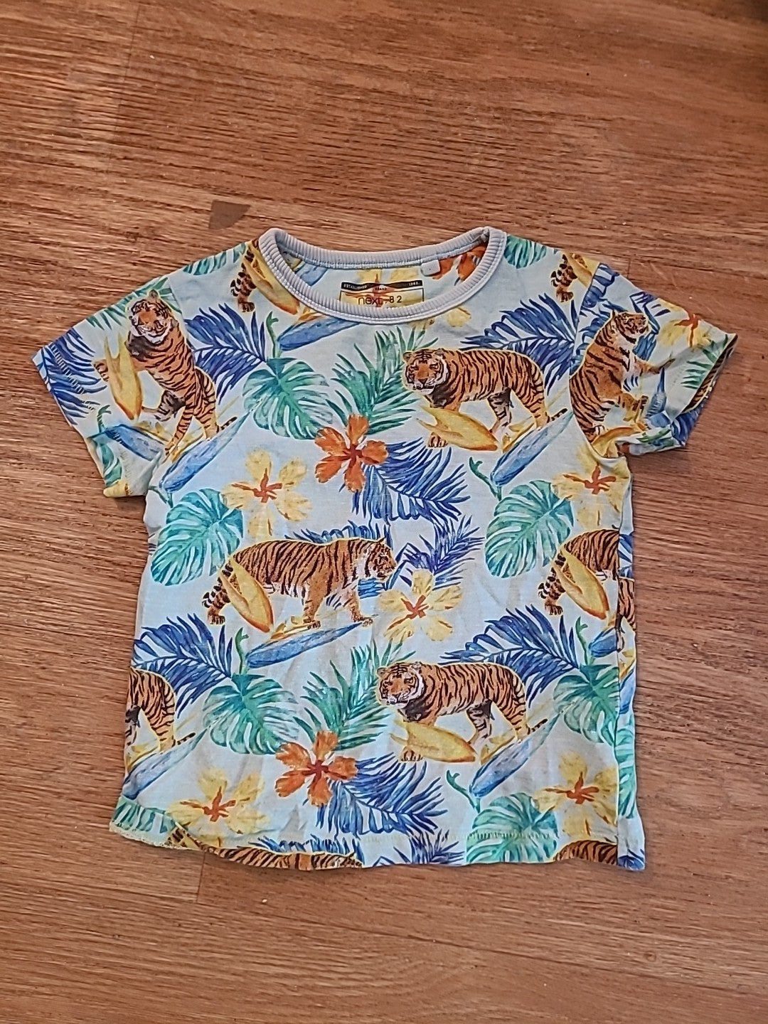 Boys Next 2-3 Years Multicoloured Floral With Tiger Tshirt