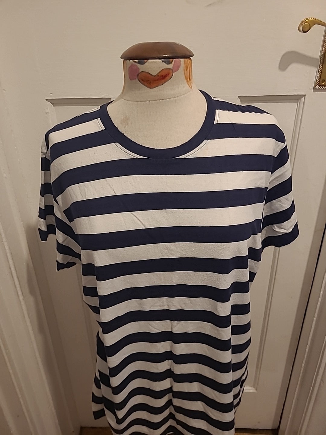 Mens Petroleum Size Large Striped Tshirt