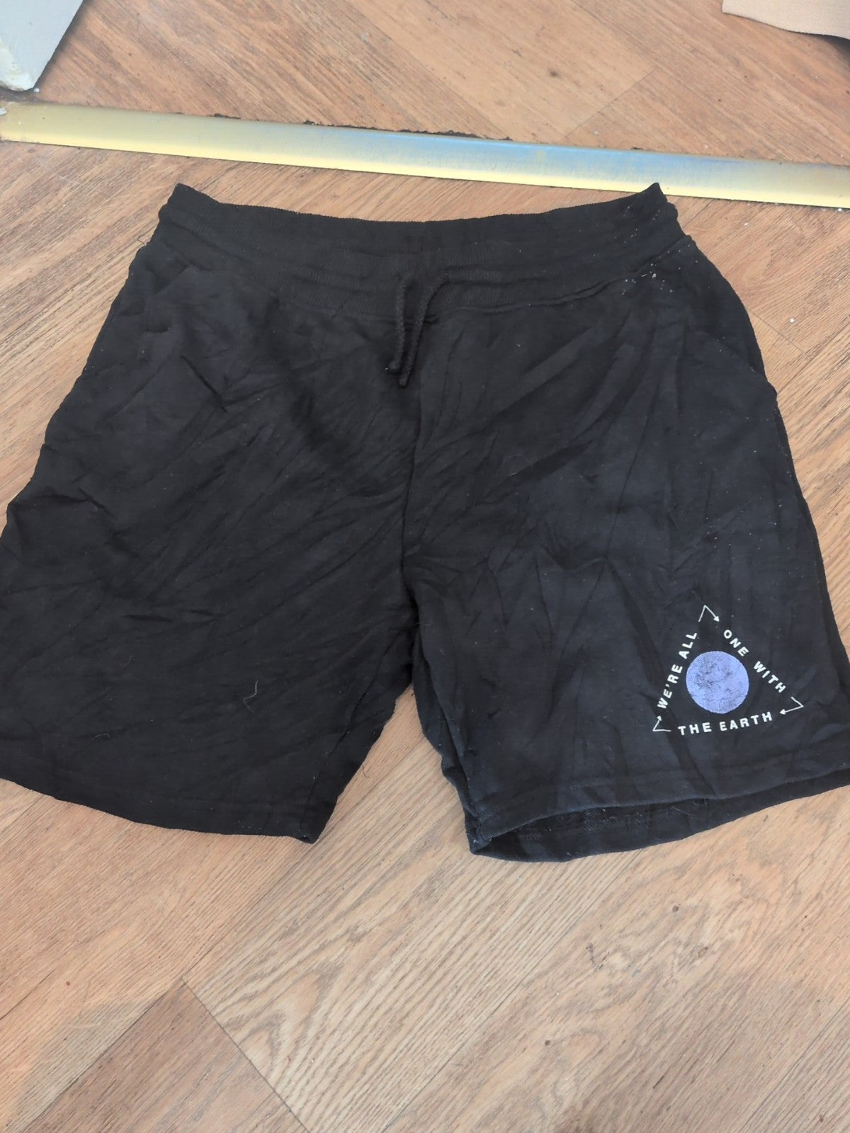 Primark Medium Black With Print Sweat Shorts