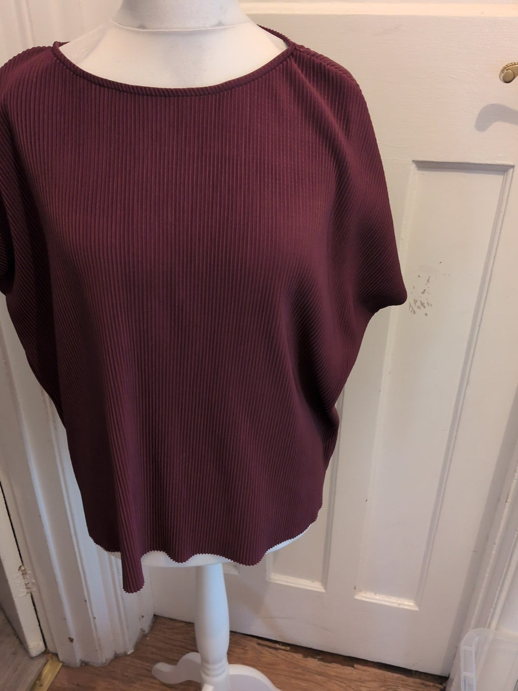 Tu 14 Purple Crinkle Short Sleeve Blouse