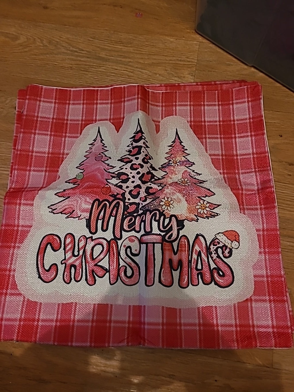 Brand New Christman Cushion Covers Pink Amd White Trees Set Of 3