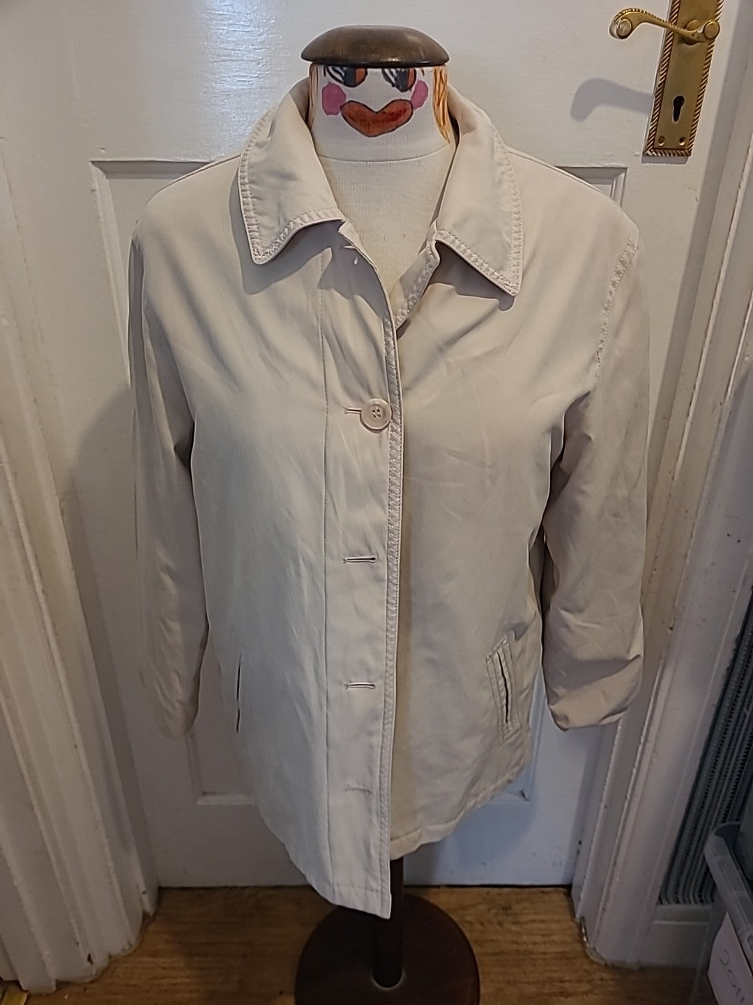Ladies BHS size 12 Beige Lined Long Sleeved Coat