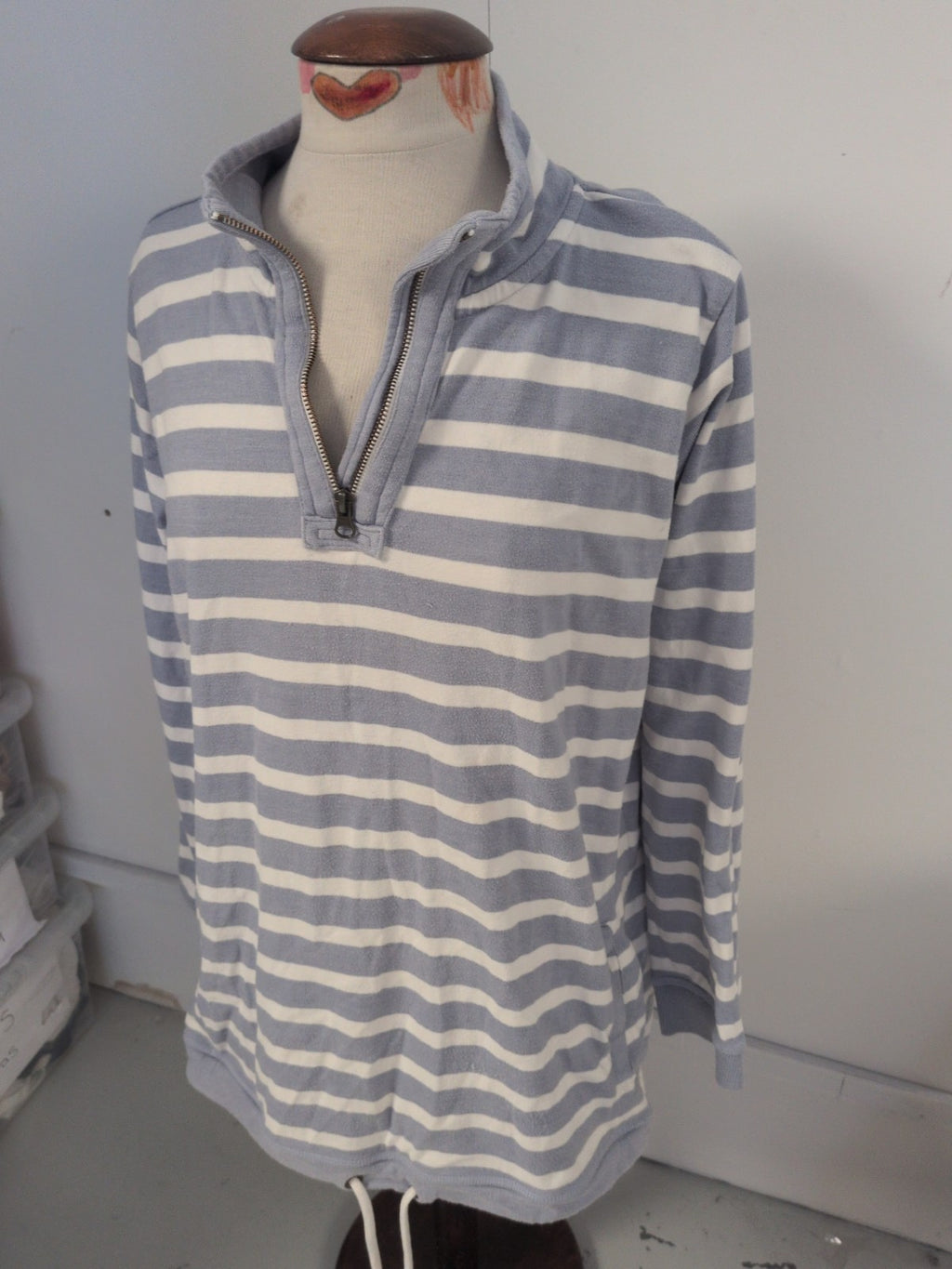 George 20 Blue And White Stripe Collared Jumper