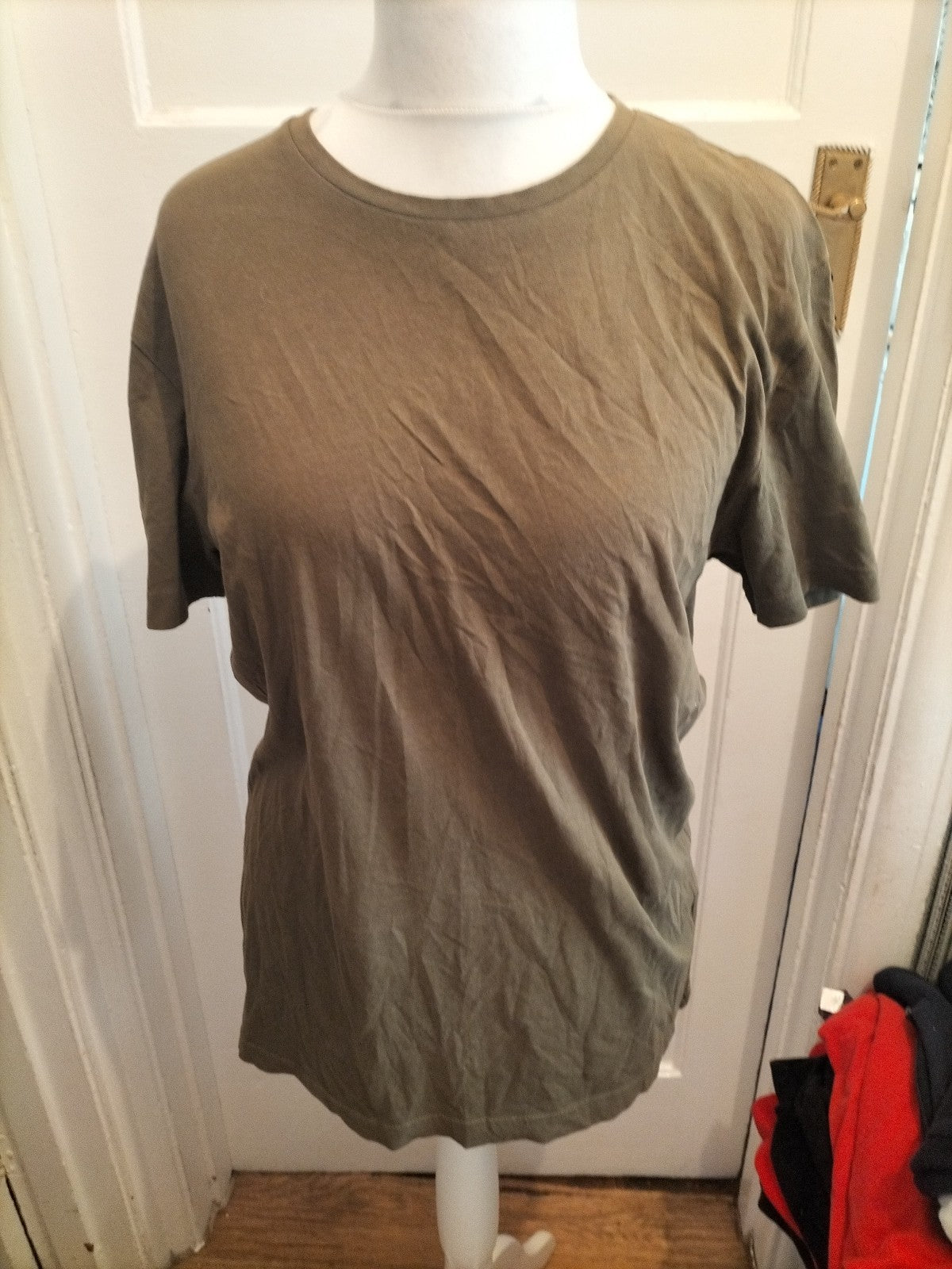 Mens Peacocks Size Large Green Khaki Ref Fit Short Sleeve T-shirt