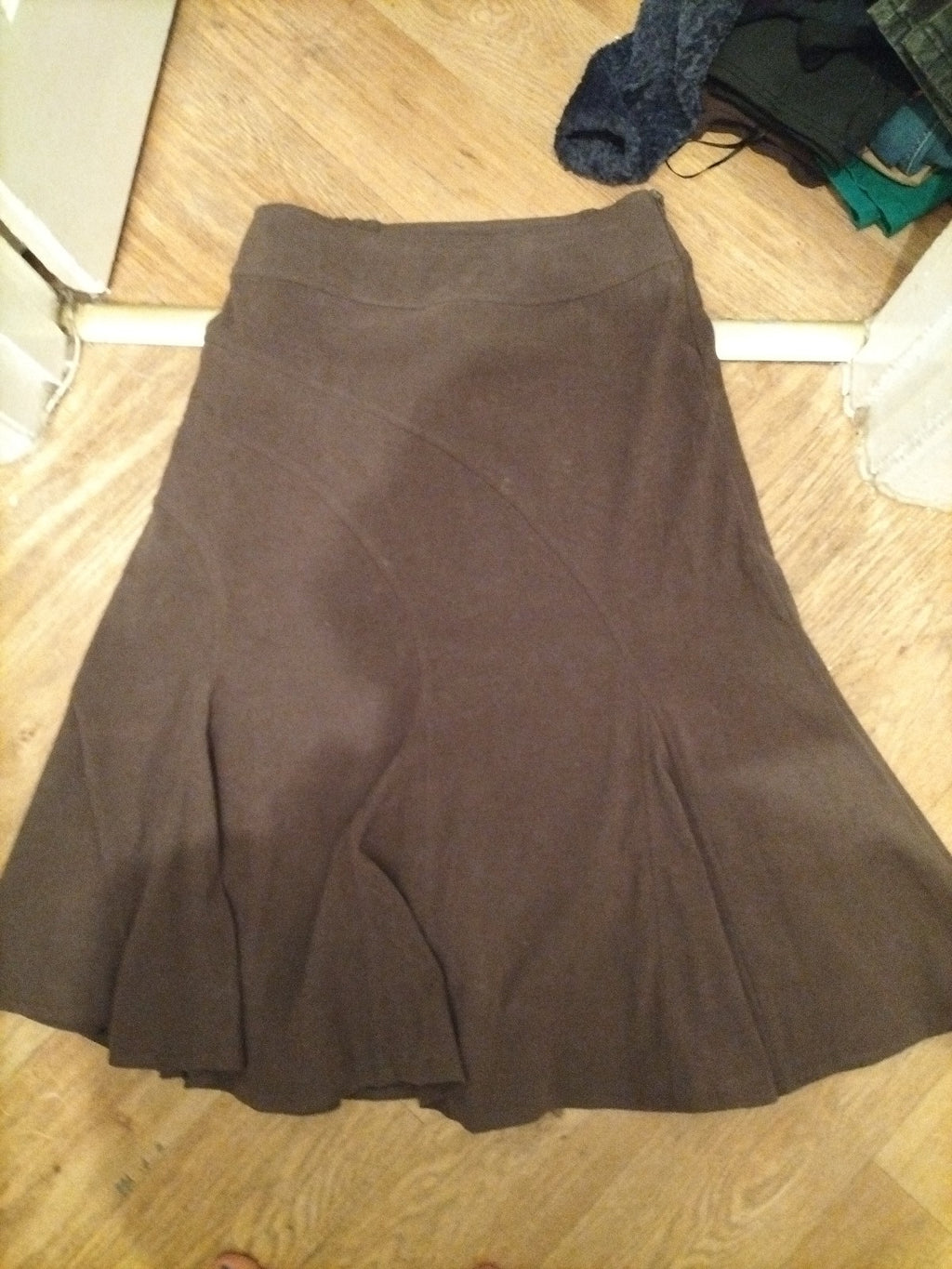 Ladies Joanna Hope Size 14 Brown Long Length Elasticated Skirt