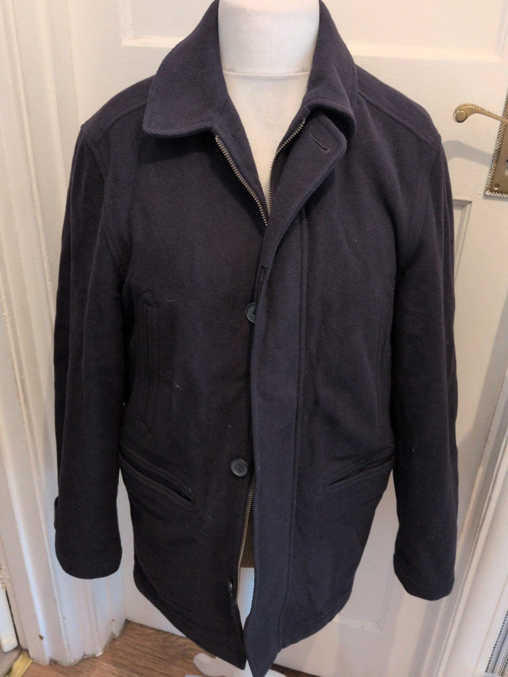 Marks And Spencer Collezione Small Navy Italian Fabric Full Zip Jacket
