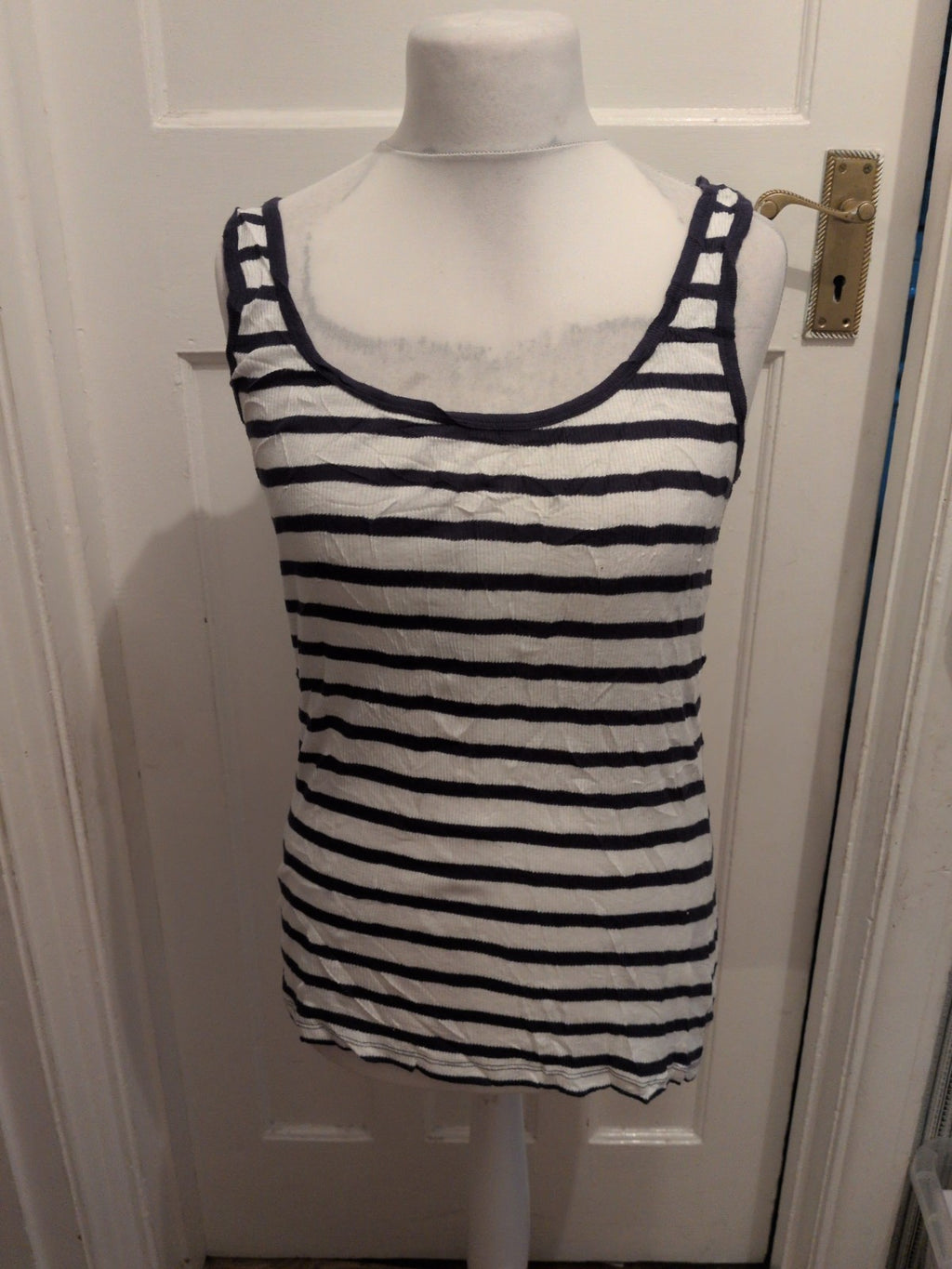 Primark 14 Navy Stripe Vest T-shirt