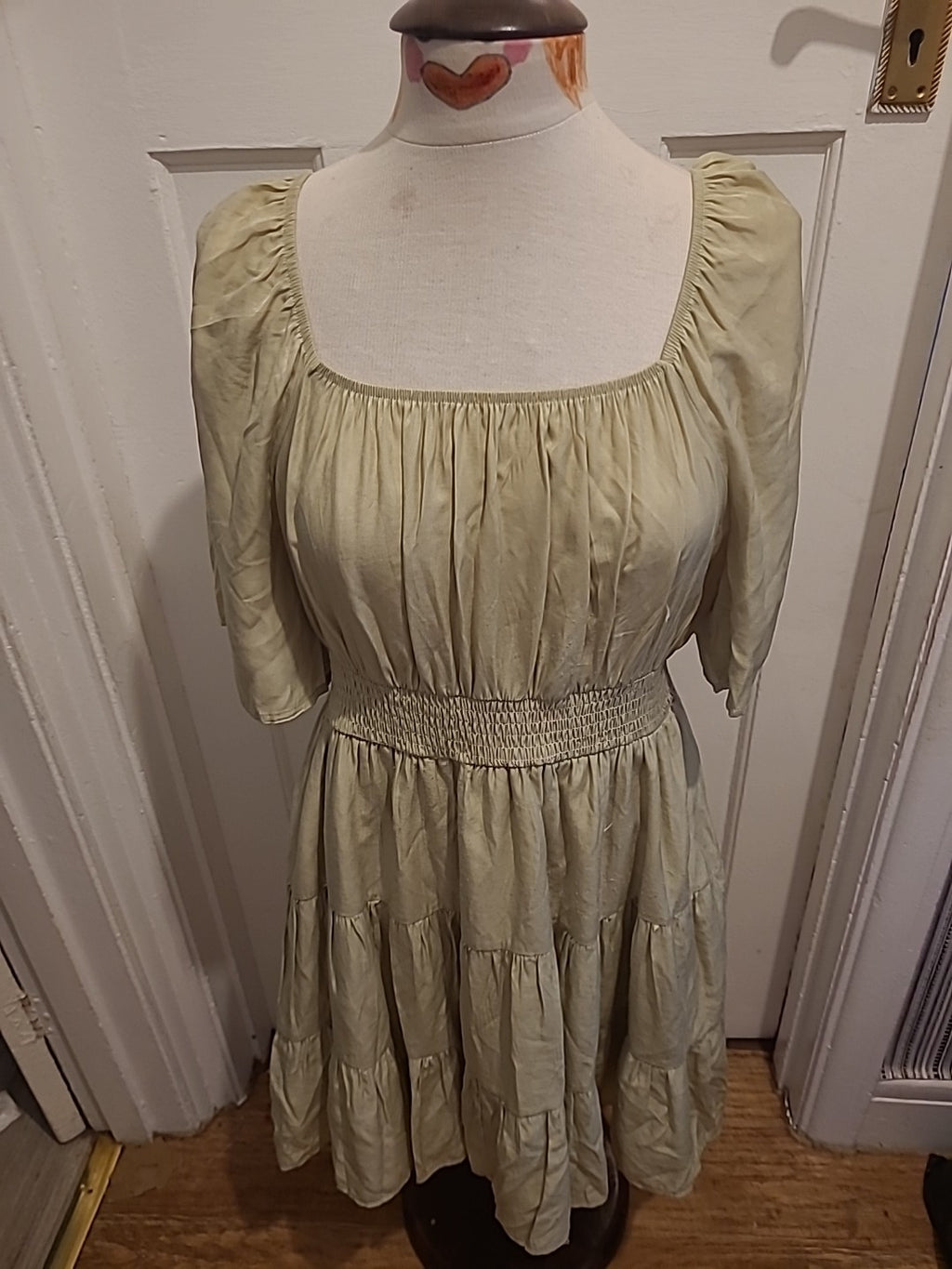 Ladies Shein Size XL Lime Lined Short Sleeved Dress