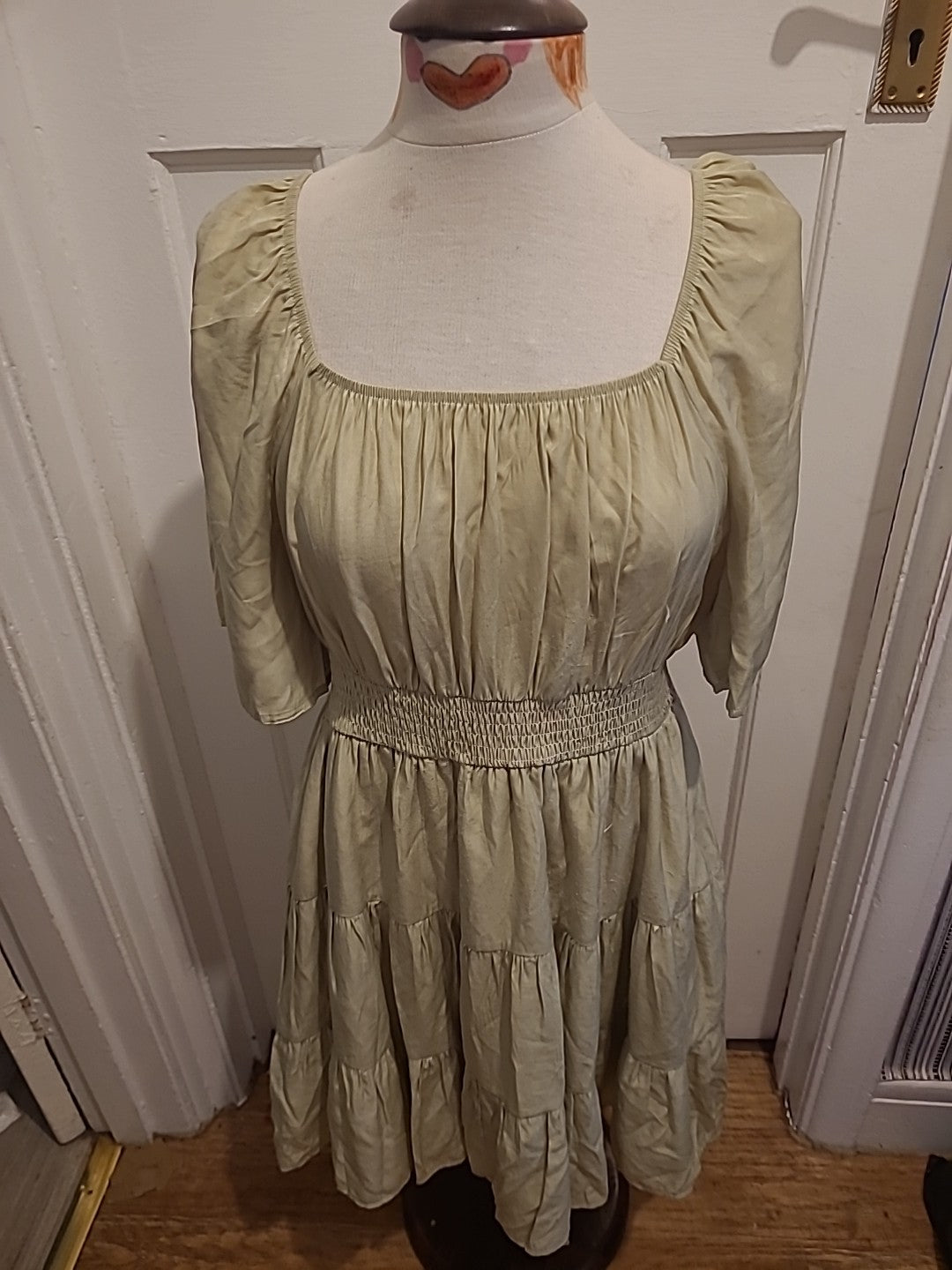Ladies Shein Size XL Lime Lined Short Sleeved Dress