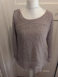 Apricot 12 Beige Long Sleeve Lined Blouse Mesh Style