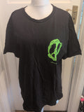 Mens Size XL Black With Green Print Short Sleeve T-shirt