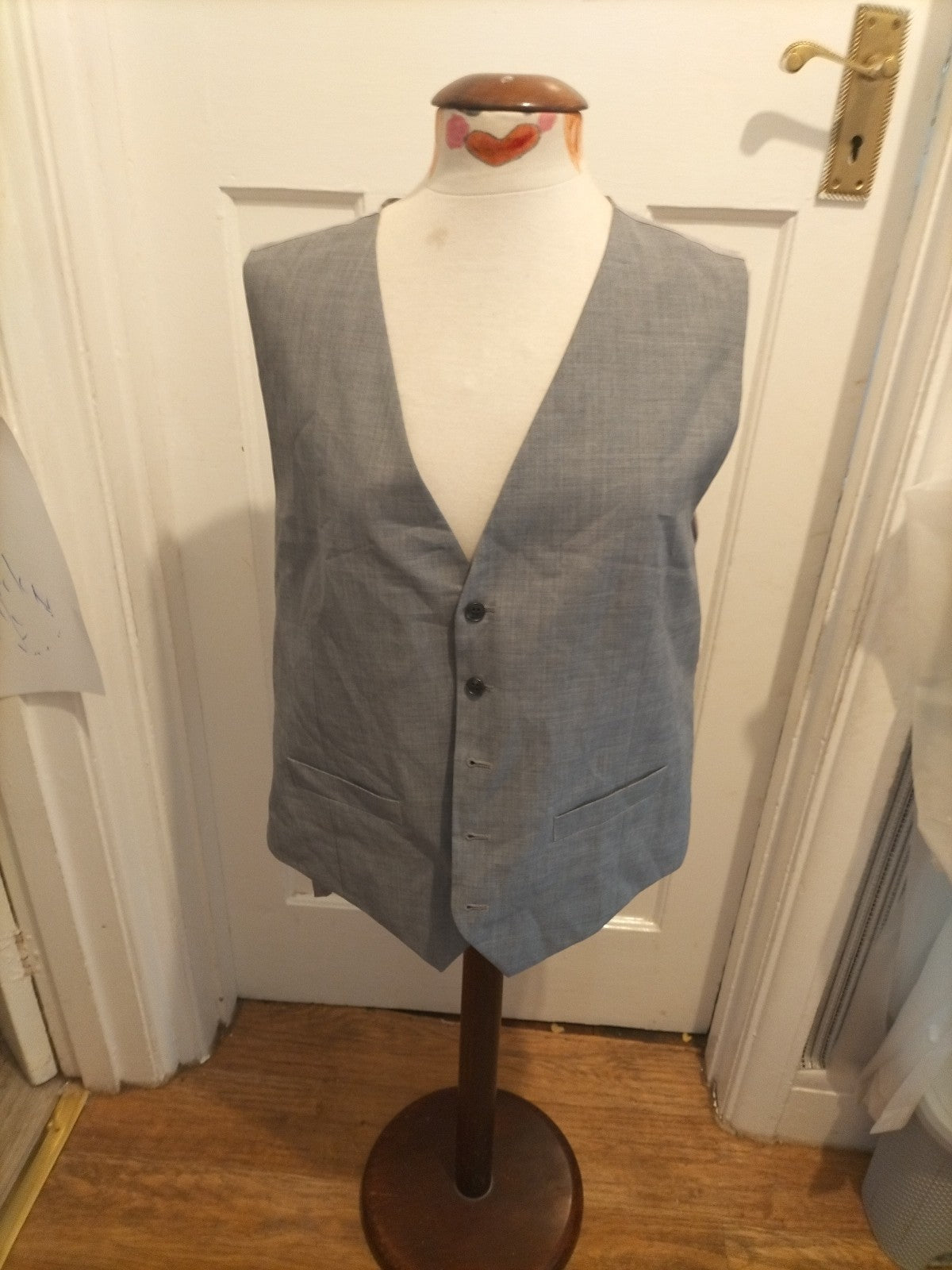 Mens Marks And Spencer Size Large Regular Fit Grey Waistcoat