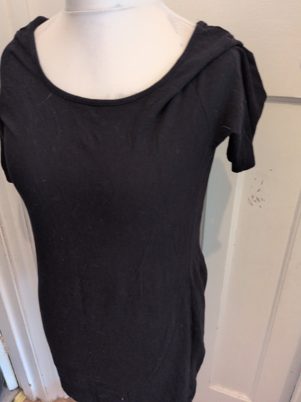 Ladies George Size 16 Black Short Sleeve Wide Neck T-shirt