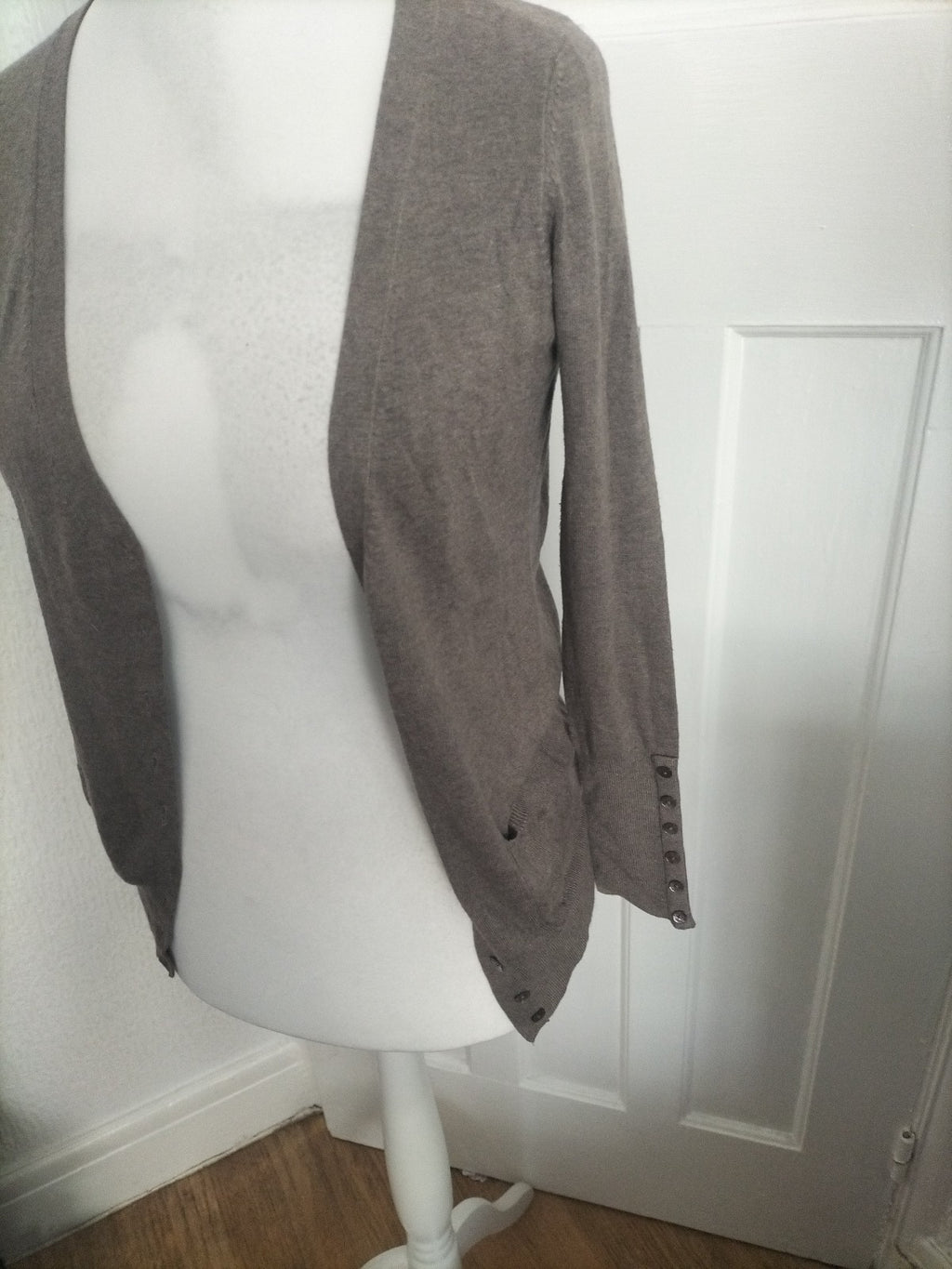 Ladies Zara Size M Brown Buttoned Cardigan