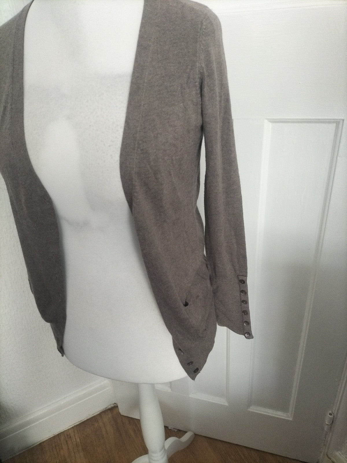 Ladies Zara Size M Brown Buttoned Cardigan