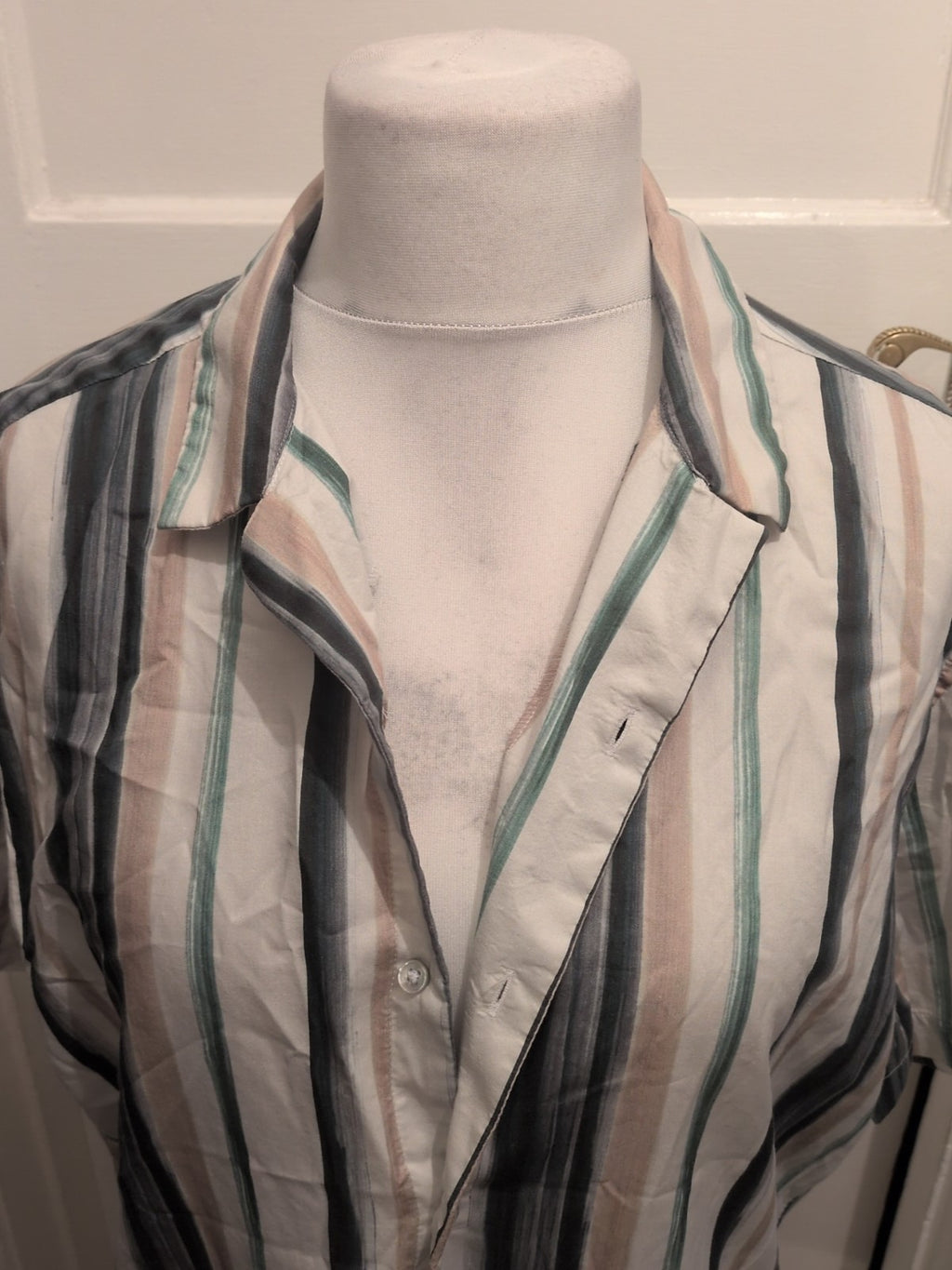 Mens Autograph Size L Multi Stripe Long Sleeved Shirt