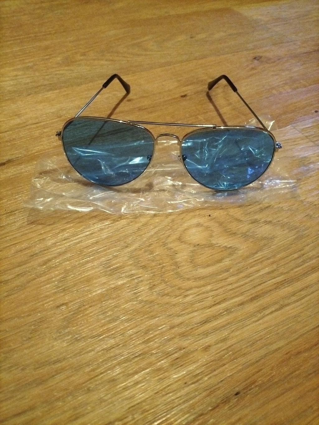 Men's Silver Frame With Blue Tint Sunglasses