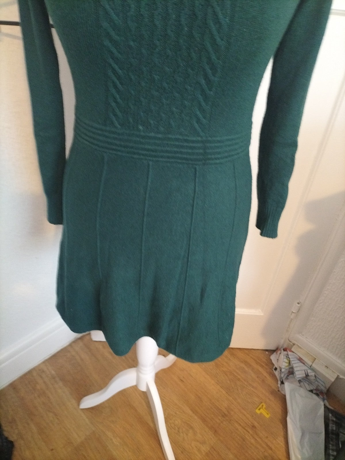 Ladies Shein Size Small Green Long Sleeved Jumper Dress