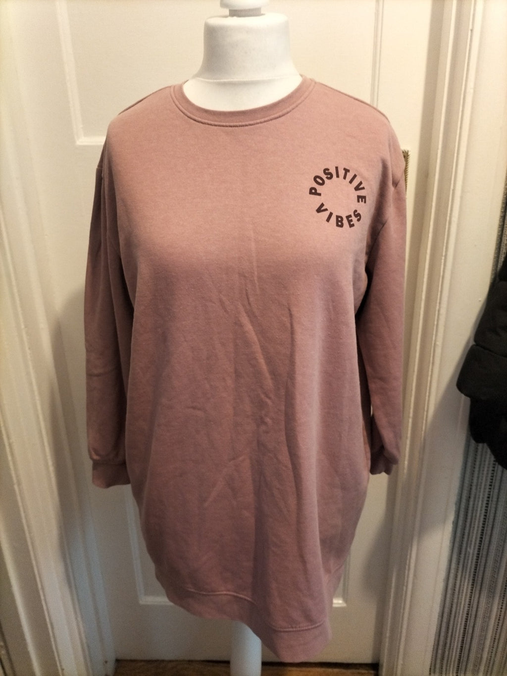 Ladies Esmara Size 12-14 Pink Blush Print Pullover Jumper