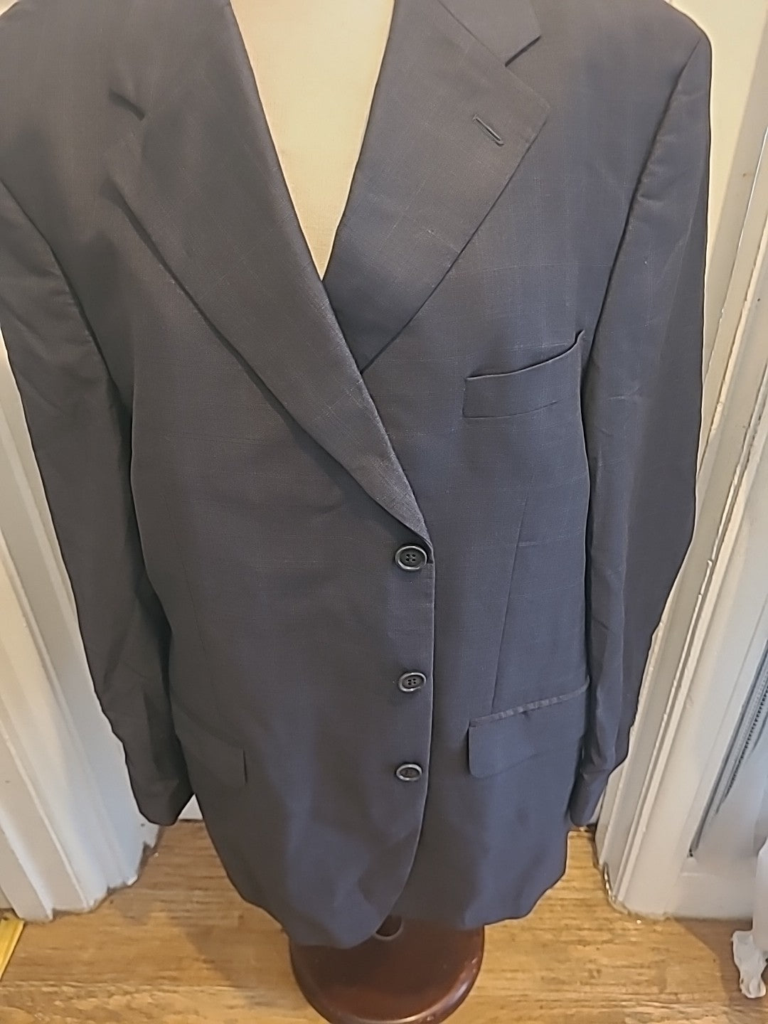 Mens Marks And Spencer Size 46M Grey Italian Fabric Pure Wool Blazer