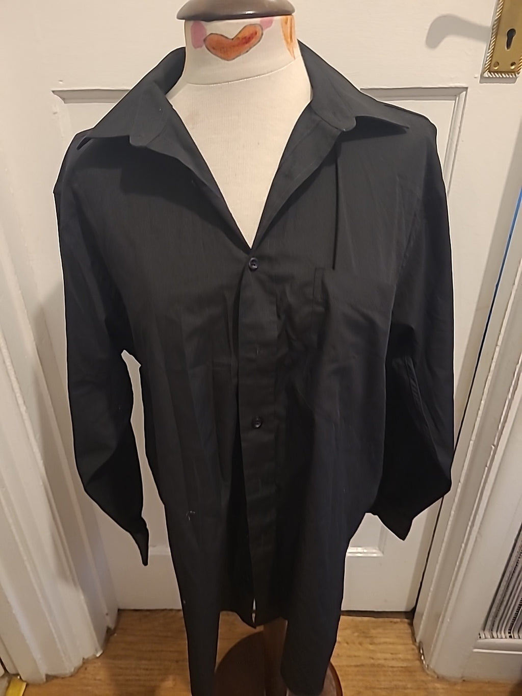Mens Taylor&Wright Size 15.5 Black Long Sleeve Shirt